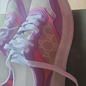 Gucci Purple and Beige Sneakers